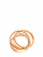 Bracelets fin en bois naturel détail orange et écru Taille unique 