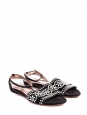 Black suede beaded flat sandals NEW Retail price €500 Size 37.5