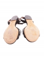 Sandales plates en suède noir ornées de perles blanches NEUVES Px boutique 500€ Taille 37,5