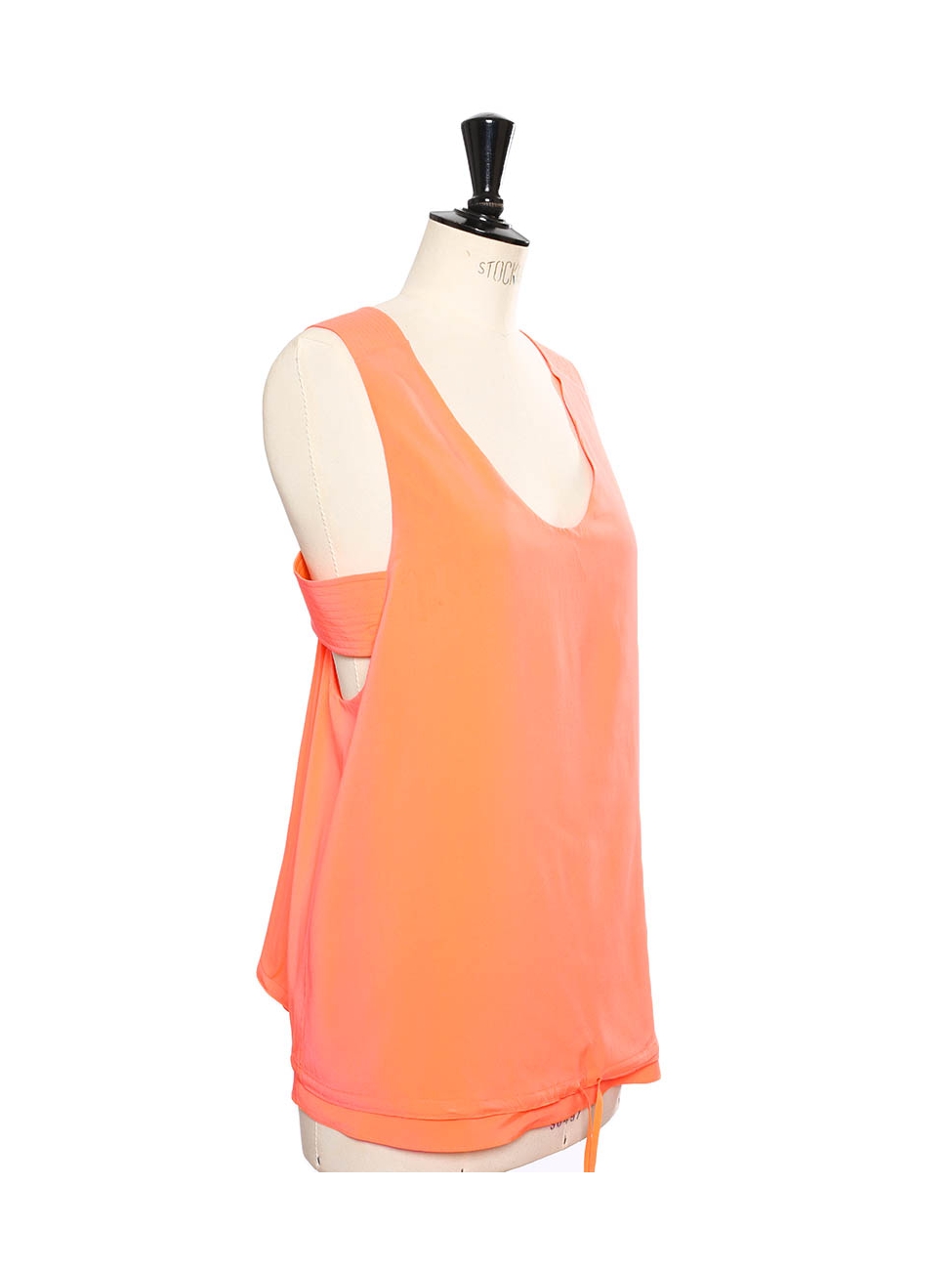 Haut Débardeur Mi-long Asymétrique Texturé Orange Brûlé | Tops | PLT FR