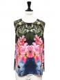 Hawaiian-print silk sleeveless tank top Retail price €635 Size 36