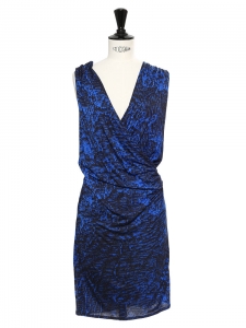 Black and blue draped jersey open back dress Retail price €290 Size XS/S 