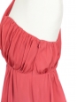 Dark coral red silk one shoulder dress Retail price $545 Size S/M