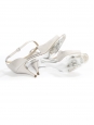 Silver white faux leather heeled sandals Retail price €600 Size 37