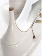 Silver white faux leather heeled sandals Retail price €600 Size 37