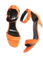 Sandales ICONIC à talon en suède orange et bride cheville NEUVES Px boutique 550€ Taille 37