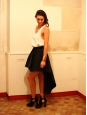 Black wool and silk asymmetric Couture high waist skirt FW2013 NEW Retail price €2500 Size 34