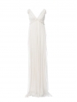 Robe longue en mousseline plissée blanc écru Prix boutique 4400€ Taille 36