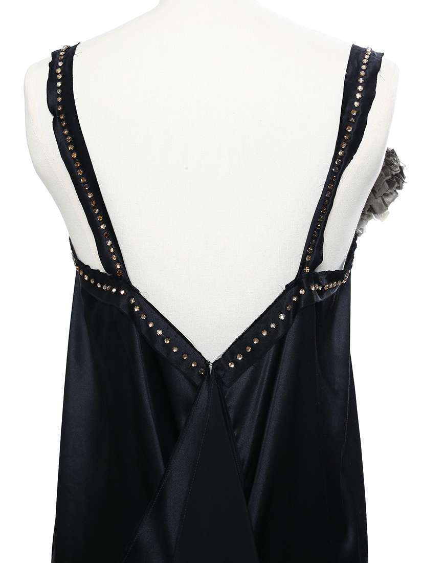 Louise Paris - LANVIN Black silk satin dress embellished with Swaroski ...