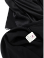 Robe sans manches en satin de soie noir avec cristaux et fleurs Px boutique 2000€ Taille 38