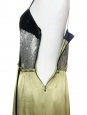 Bead-embellished lime green silk satin dress Retail price €5000 Size 38