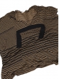 Robe courte en lin mélangé rayé kaki et noir Px boutique 700€ Taille 36