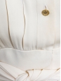 Robe en crêpe de soie plissé beige et boutons dorés Taille 38