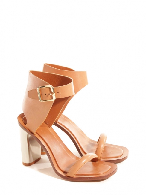 BAM BAM Nude leather ankle strap silver heeled sandals Retail price €650 Size 37