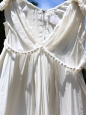 Ecru white pleated chiffon gown Retail price €4400 Size S