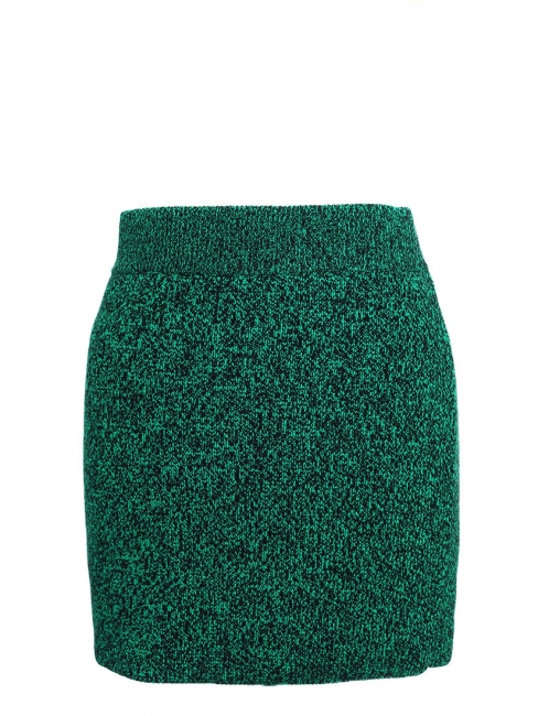 Green and black mottle knit stretch mini skirt Retail price €150 Size M