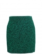 Mini jupe stretch moulante en laine tricotée verte et noire Prix boutique 150€ Taille 38