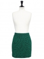 Mini jupe stretch moulante en laine tricotée verte et noire Px boutique 150€ Taille 36/38