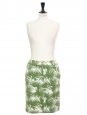 Green and white plant printed denim skirt Retail price €600 Size 38