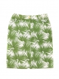Jupe en coton stretch imprimé végétal vert et blanc Px boutique 600€ Taille 38