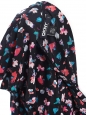 Black, pink and blue floral printed silk ruffled playsuit Retail price €300 Size 36