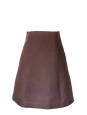 High waist chocolate brown linen skirt NEW Retail price €1000 Size 36