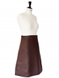 Jupe taille haute en lin marron chocolat NEUVE Px boutique 1000€ Taille 36