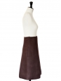 High waist chocolate brown linen skirt NEW Retail price €1000 Size 36