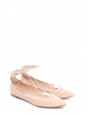 Nude beige patent leather GIA point-toe ballet flats Retail price €420 Size 37.5