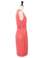 Honeysuckle pink silk sleeveless fitted dress Retail price €700 Size S