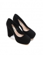 Black suede leather block heel pumps NEW Retail price €500 Size 36