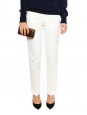 Ivory white striped textured jersey straight pants Retail price €250 Size 36