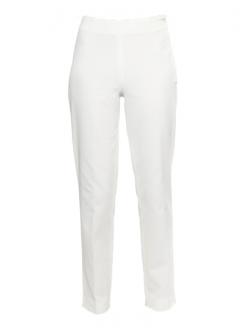 Pantalon droit en jersey texturé rayé blanc ivoire Prix boutique 250€ Taille 36