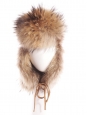 Brown and beige fur chapka hat Size S / 56