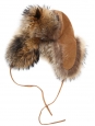 Brown and beige fur chapka hat Size S / 56
