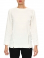 White crepe top with silver zip Retail price €500 Size XS/S