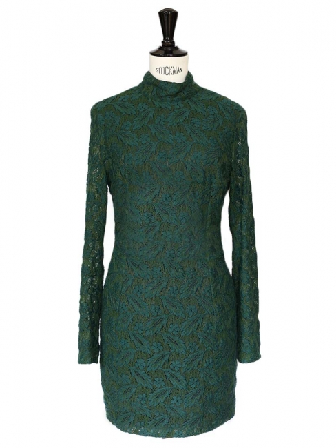 Green HARLEM DUCHESS embroidered dress Retail price €435 Size XS