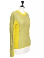 Pull en laine jaune anis et gris clair NEUF Prix boutique 480€ Taille 38