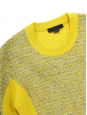 Pull en laine jaune anis et gris clair NEUF Prix boutique 480€ Taille 38