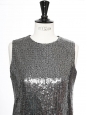 Metallic silver sequin embroidered Cocktail dress Retail price €1800 Size S