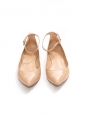 Chaussures plates GIA à bouts pointus en cuir verni beige rosé Prix boutique 420€ Taille 37,5