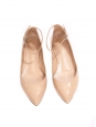 Chaussures plates GIA à bouts pointus en cuir verni beige rosé Prix boutique 420€ Taille 37,5