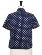 x RAPHAELLA RIBOUD Navy blue with white polka dots cotton Peter Pan collar shirt Size 36