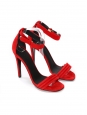Sandales à talon et bride cheville en suède rouge NEUVES Prix boutique 610€ Taille 37