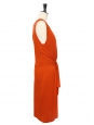Robe sans manches en jersey de soie orange Prix boutique 520€ Taille 36/38