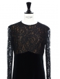 Black velvet and lace long sleeved dress Size 36/38