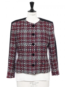 Checked wool tweed blazer jacket Retail price €1500 Size 38