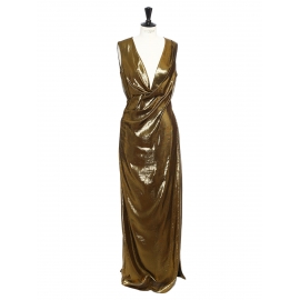 Louise Paris - DIANE VON FURSTENBERG Gold silk-lamé ISADORA maxi dress ...