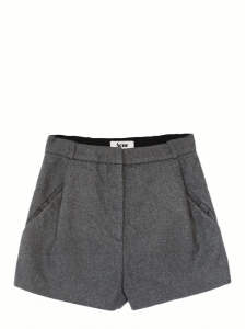 MACAU Heather grey wool felt shorts Retail price €207 Size 36