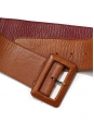 Camel brown leather large belt Size S